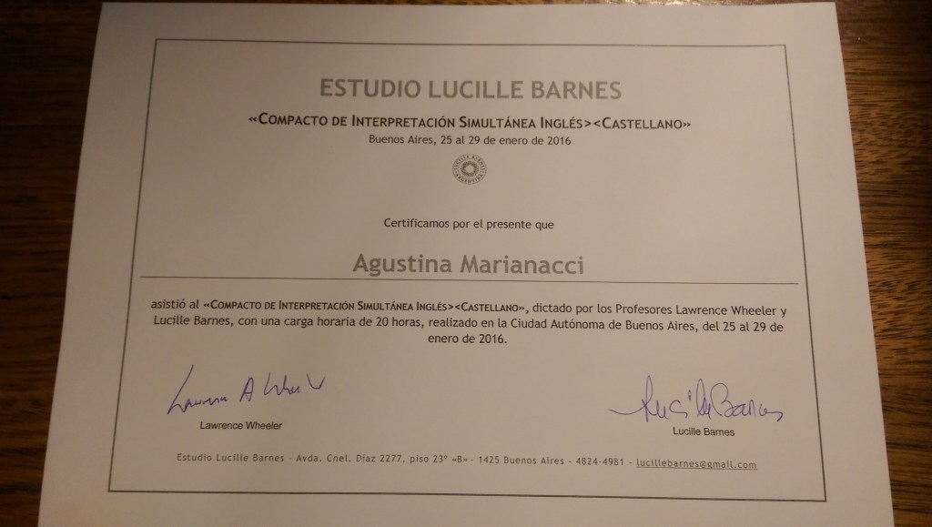 Compacto de Interpretación simultánea inglés